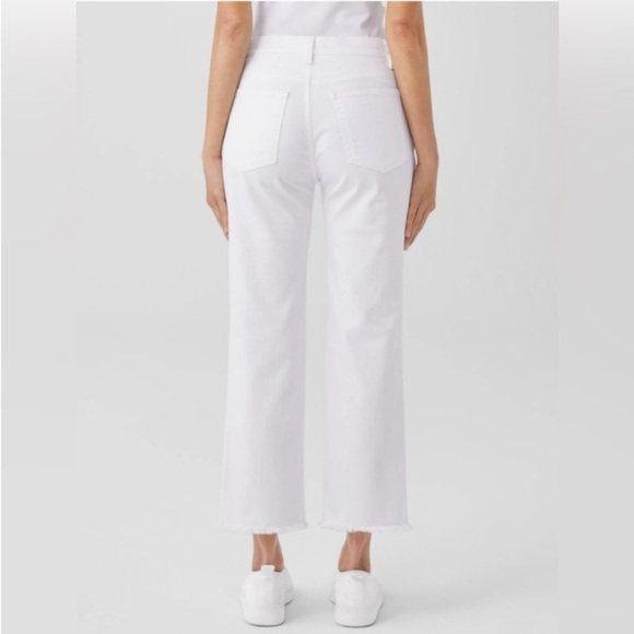 Eileen Fisher White Organic Cotton Jean Ankle Length Frayed Hem 3X Plus Vacation - Picture 3 of 16